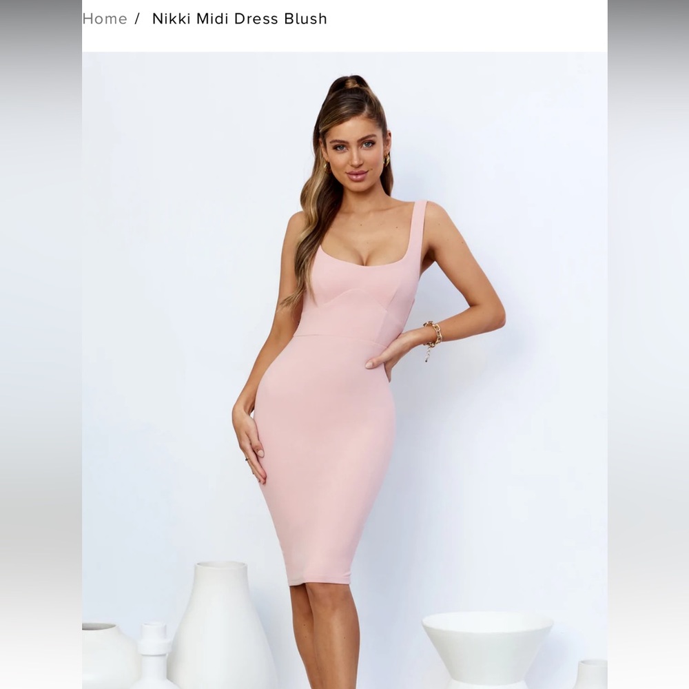 Hello Molly/Selfie Leslie Pink midi dress